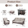 Belord All Weather Wicker Patio Furniture Set with Firepit Table, 9 Pieces 6-INCH Extra Thick Cushion Patio Furniture Set with 4 Swivel Patio Chairs - 4 of 4