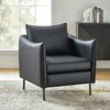 Colin Modern Anti-scratch Fabric Armchair with Black Metal Legs | Artful Living Design - 3 of 4