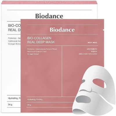 Biodance Bio Collagen Real Deep Mask (4 Sheets x 1.19 oz.) Face Sheet Masks for Intense Skin Hydration & Rejuvenation