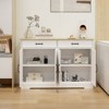 TIRAMISUBEST Farmhouse White Buffet Cabinet,2 Drawers & 4 Doors Storage Sideboard - 2 of 4