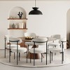 WestinTrends Alexandria Mid-Century Modern Upholstered Faux Shearling Round Dining Chairs - 2 of 4