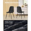 Set of 4 Dining Chairs, Metal Frame with Adjustable Feet, Chenille Fabric & Synthetic Leather Upholstery, Easy to Clean - 4 of 4