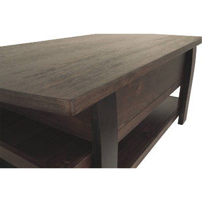 Modern Vailbry 48" Black/Brown Lift-Top Rectangular Cocktail Table