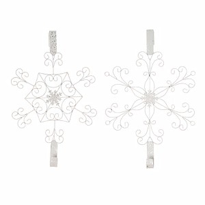 Transpac Metal Snowflake Wreath Holder Set of 2 Christmas Decor Multicolored Indoor Wall Decoration Easy Care Gift - 1 of 1