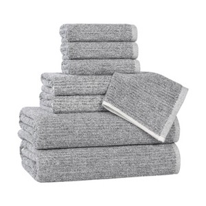 Viscose Cotton Blend Medium Weight Soft Textured Ribbed Towel Set by Blue Nile Mills - 1 of 4