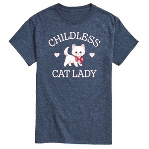 Men's - Instant Message - Childless Cat Lady Kitten Short Sleeve Graphic T-Shirt - 1 of 4