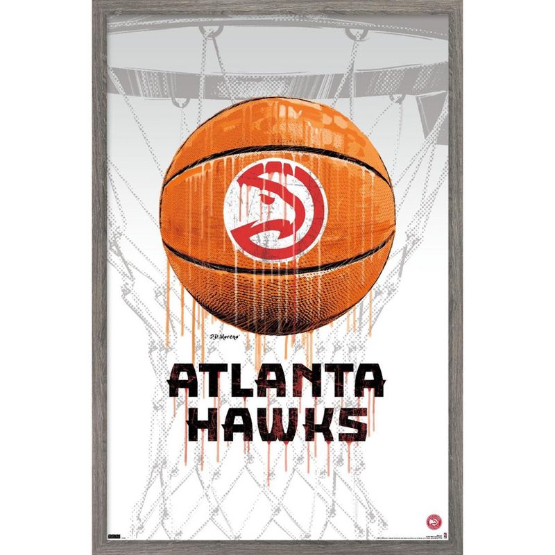 Trends International NBA Atlanta Hawks - Drip Basketball 21 Framed Wall Poster Prints, 1 of 7
