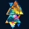 Men's Design By Humans Retro Summer Beach And Mountain Geometric Triangles Collages By Limhengs T-Shirt - 2 of 4