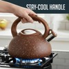 Stainless Steel Whistling Tea Kettle, 3qt Fast Boil Tea Pot with Heat Resistant Handle, Tapered Marble Finish, Durable Stovetop & Gas Tea Kettles - 2 of 4