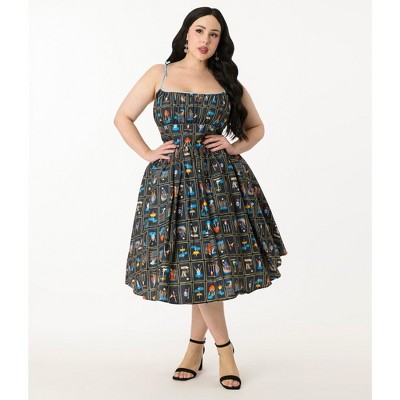 Unique Vintage Women's Plus Sleeveless Swing Dress