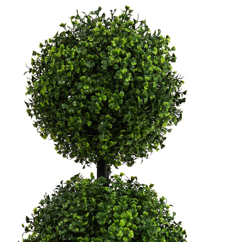 3&#39; Indoor/Outdoor Boxwood Triple Ball Topiary Artificial Tree - Nearly Natural, 4 of 6