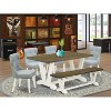 HomeStock 6-Piece Natural Oak Finish Solid Wood Top dining Table with 1-Bench and 4-Chairs - 2 of 4