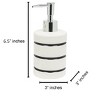Home Mart Goods White Black Striped Dolomite Bathroom Accessories Set - Soap Dispenser, Soap Dish & Tumbler - 4 of 4