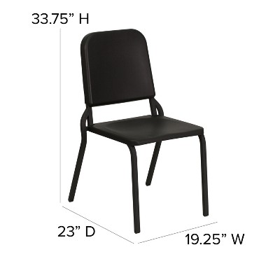 Black Stackable Plastic and Steel Music Chair