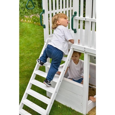 Avenlur Craftsman White Pine Wood Outdoor Swing Set with Slide