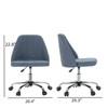 FONTOI Task and Office Chairs, Office Chair with Cross-Leg and Adjustable Height, Armless Swivel for Home Office, Blue, 20.4"*22.8"*29.3" - 2 of 4