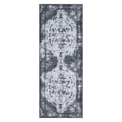 World Rug Gallery Vintage Distressed Medallion Machine Washable Area Rug