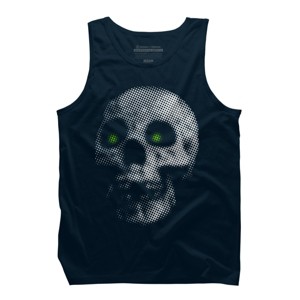 Men's Design By Humans Giant Halloween Skull By robotface Tank Top - 1 of 3