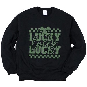 Simply Sage Market Women's Graphic Sweatshirt Lucky Stacked Coquette - 1 of 4