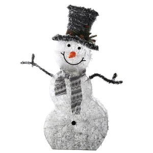iMountek "Collapsible LED Christmas Snowman Decoration – Battery Operated Indoor/Outdoor Holiday Light with Removable Hands & Scarf" White - 1 of 4