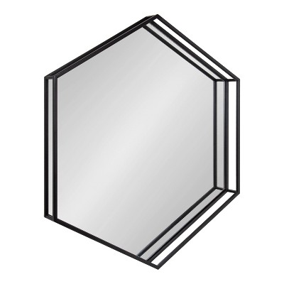 Elegant Hexagon Gold Metal Full-Length Mirror 30"x33"