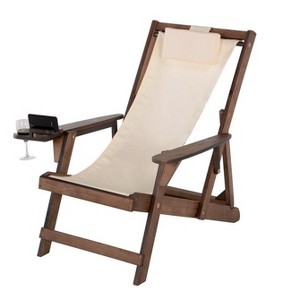 Jiallo Romantic Collection Canvas Sling Chair with Cup and Wine Holder - 1 of 4