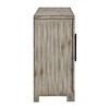 Treasure Trove Accents 4 Door Credenza: Mirrored Fretwork, Pine Surface, No Assembly Required - 3 of 4