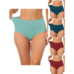 Allegra K Women's Plus Size High Waist Available 5 Packs Tummy Control Briefs - 1 of 4