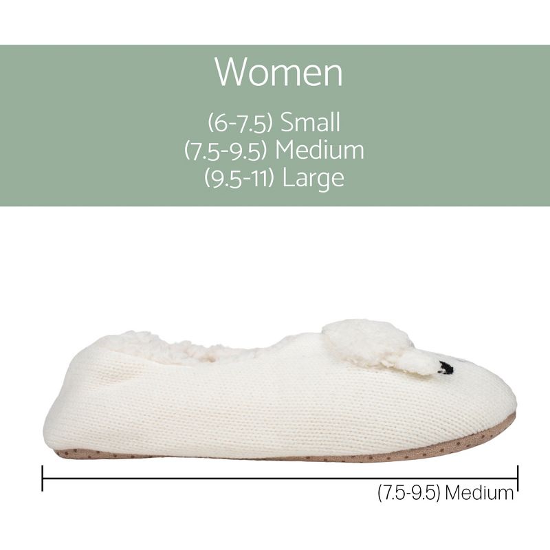 Elanze Designs Sheep Ivory Women's Animal Cozy Plush Lined Non Slip Fuzzy Slipper - Medium, 4 of 7