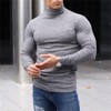 Clearlove Men’s Stretch Muscle Fit Turtleneck Long Sleeve Knit T-Shirt Slim Casual Essential - 2 of 4