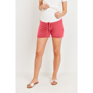Hello Miz French Terry Over The Belly Lounge Maternity Shorts - 1 of 3