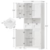 Usikey Kitchen Pantry Cabinet with Adjustable Shelf, Tall Storage Cabinet with 2 Drawers & 4 Door Shelves, Pantry Cabinets for Dining Room, White - 4 of 4