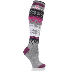 Heat Holder Women's Long Fairisle LITE Socks| Warm + Soft, Hiking, Cabin, Cozy at Home Socks | 5X Warmer Than Cotton Socks - 1 of 1