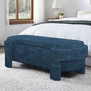 Grungis Linen Storage Benches,Upholstered Storage Ottoman with Large Storage Space,Ottoman Bench for Living Room,Bedroom - 1 of 4