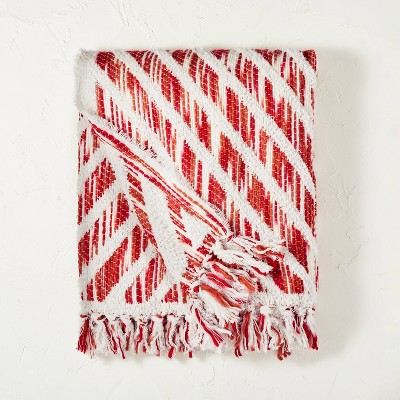 Prism Shag Throw Blanket with Tassels Red - Opalhouse™ designed with Jungalow™