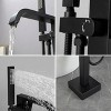 CASAINC Floor Mounted Freestanding Single Handle Bathtub Tub Filler with Hand Sprayer, Matte Black - 4 of 4
