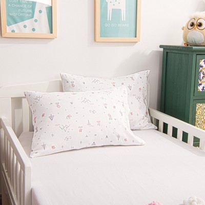 2 Pack Jersey Cotton Toddler Pillowcases, Envelope Travel Pillowcases - NTBAY
