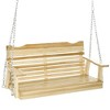 Resenkos 2-Seater Swing Bench, Metal Chain Outdoor Swing, Comfortable Armrests, Deck Patio Garden Swing, Natural Wood - 2 of 4