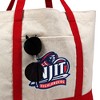 New Jersey Institute of Technology Primary Logo Canvas Tote Bag With External Pocket, Reusable Shoulder Bag for Shopping, Beach, Red - 2 of 4