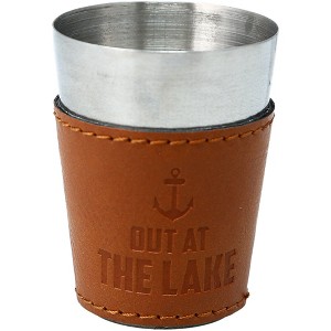 Pavilion Gift Company - Out at the Lake - Stainless Shot Glass with Sleeve - Drinkware - 1 of 4