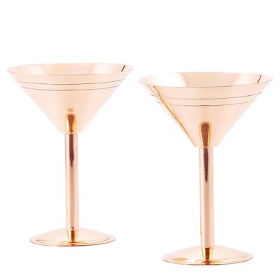 Old Dutch 9oz 2pk Copper Martini Glasses