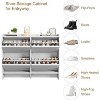 Shoe Cabinet with Flip-Down Doors - Space-Saving Entryway Organizer with Adjustable Shelf, Wooden Shoe Storage - 4 of 4