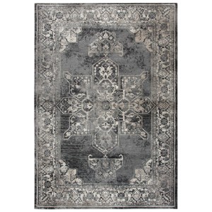 Rizzy Home Alora Decor Swagger Central Medallion Distressed Rectangle Rug Gray - 1 of 4