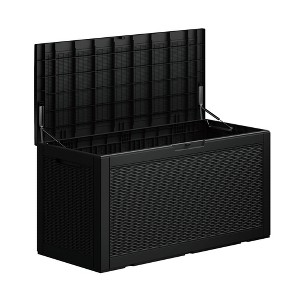 80 Gallon Resin Deck Box, Lockable Waterproof Ourdoor Storage Box for Pool, Patio and Garden - 1 of 4