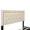 Okak Queen Platform Bed Frame with Pull Point Headboard Velvet Upholstered Bedroom Furniture Metal Wire Frame Metal Feet Easy Assembly - 4 of 4