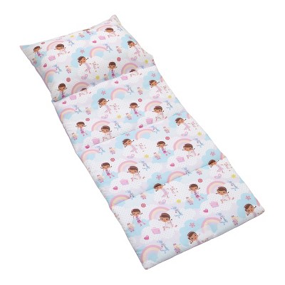 Disney Doc McStuffins Cuddle Team Purple, Pink and Aqua Rainbows and Clouds Deluxe Easy Fold Toddler Nap Mat