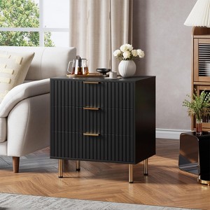 3/5/6/8 Fluted Drawer Dresser for Bedroom, Modern Chest with Deep Drawers and Wide Top, Wooden Dresser Organizer for Living Room - 1 of 4