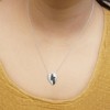 Haus of Brilliance Silver 1/3 Ctw Blue Diamond Heart and Lightning Bolt Pendant Necklace - 4 of 4