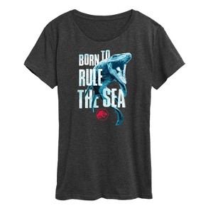 Women's - Jurassic Park - Born To Rule The Sea Short Sleeve Graphic T-Shirt - 1 of 4
