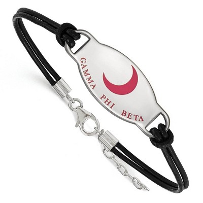 Black Bow Jewelry Sterling Silver Gamma Phi Beta Greek Life Strand Bracelet 7 Inch